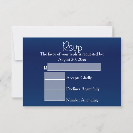 RSVP Donkerblauw met Oranje Rozen (Achterkant)