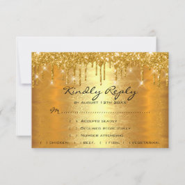 RSVP Drips Gouden Bruiloft Jubileum Bruid Kaartje
