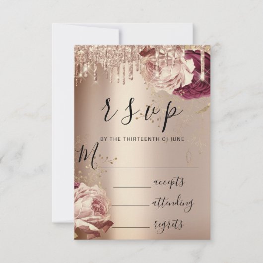 RSVP Drips Trouw Marsala Bloemen Roos (Voorkant)