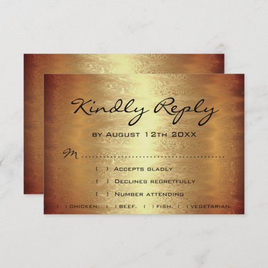 RSVP druist Golden Wedding Jubileum Bridal in (Voorkant / Achterkant)