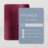 RSVP - Dusty Blue Wedding Response Card (Voorkant / Achterkant)