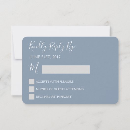 RSVP - Dusty Blue Wedding Response Card (Achterkant)