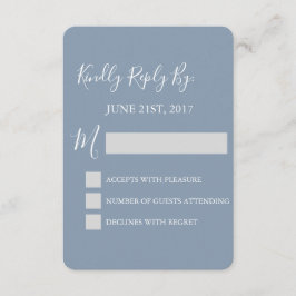 RSVP - Dusty Blue Wedding Response Card Kaartje