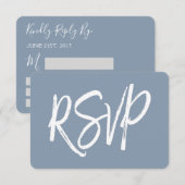 RSVP - Dusty Blue Wedding Response Card Kaartje (Voorkant / Achterkant)
