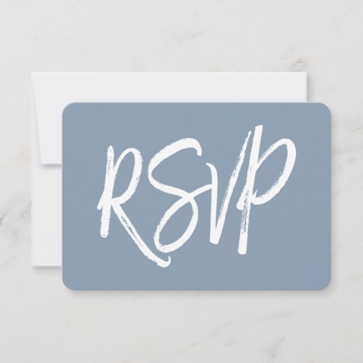 RSVP - Dusty Blue Wedding Response Card Kaartje (Voorkant)