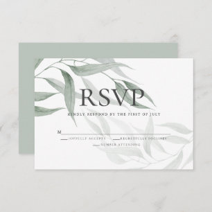 RSVP Dusty Green Waterverf Woodland Leaves Kaart