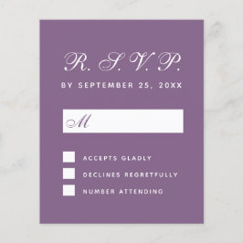 RSVP Dusty Paarse Budget Huwelijksreactie Kaart