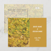 RSVP, een gebied van gele bloemen Uitnodiging Briefkaart (Voorkant / Achterkant)