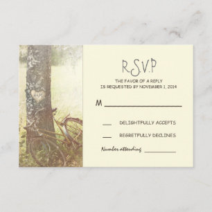 RSVP, een trouwe boom en een fietsenbruiloft RSVP Kaartje