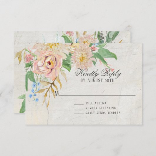 RSVP Eenvoudig Eucalyptusblad Bloemen Roos Marmere (Voorkant / Achterkant)