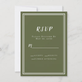 RSVP - Eenvoudige, moderne, minimalistische olijve