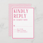 RSVP Eenvoudige Moderne Vetgedrukte Kleur Hexagon  (Voorkant / Achterkant)