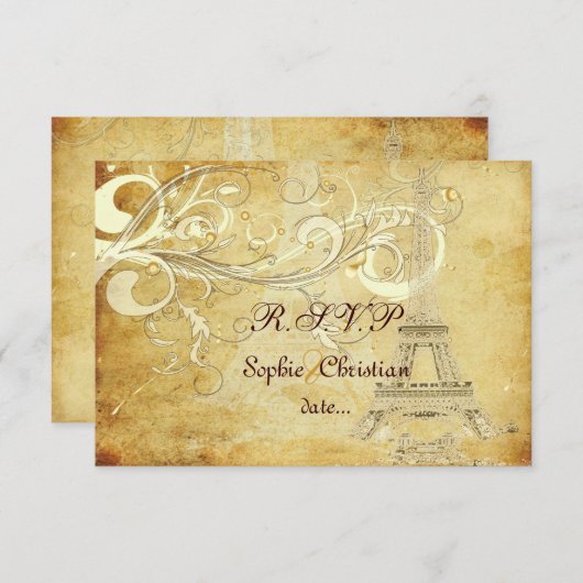 RSVP  EIFFEL TOWER/VANILLA SWIRLS (Voorkant / Achterkant)