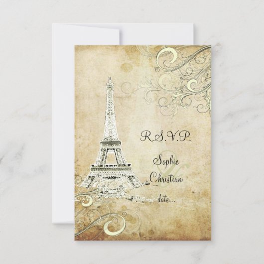 RSVP EIFFEL TOWER/VANILLA SWIRLS KAARTJE (Voorkant)