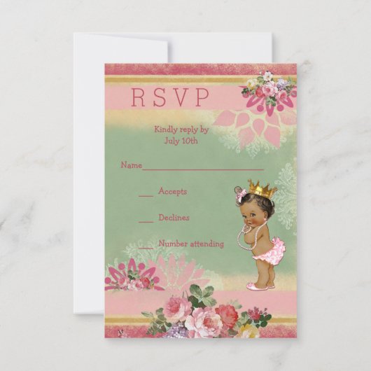 RSVP Eiffeltoren Etnische Prinses Baby shower (Achterkant)