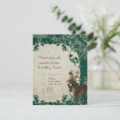 RSVP Elegance Kerstmis Toile Damask Kaartje (Staand voorkant)