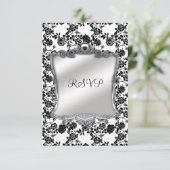 RSVP Elegant 50ste verjaardag Zilver Zwart Wit Fl (Staand voorkant)