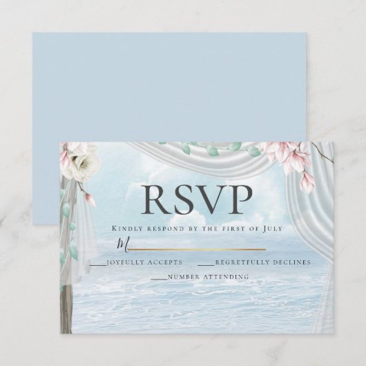 RSVP | Elegant Beach Driftwood Floral Arbor Kaart (Voorkant / Achterkant)