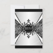 RSVP Elegant Birthday Leopard Zebra Black White Kaart (Voorkant)