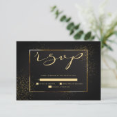 RSVP | Elegant Black en Gold Glitter (Staand voorkant)
