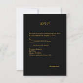 RSVP Elegant Black Gold Birthday Party Mannen Kaart (Achterkant)