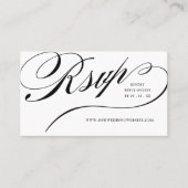 RSVP Elegant Black Script Online Reply Insert Plaatskaartje (Voorkant)