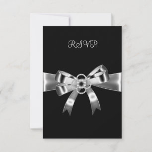 RSVP Elegant Black Silver Metal Bow 3 Kaart