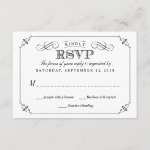 RSVP Elegant  Chalkboard Stlye Wedding Kaartje