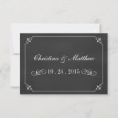 RSVP Elegant Chalkboard Stlye Wedding Kaartje (Achterkant)