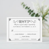 RSVP Elegant Chalkboard Weddings Kaartje (Staand voorkant)