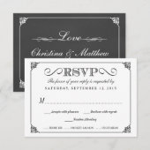 RSVP Elegant Chalkboard Weddings Kaartje (Voorkant / Achterkant)