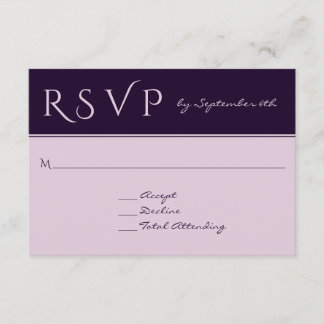 RSVP Elegant Dark Plum Affordable Wedding Response Kaartje