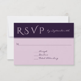 RSVP Elegant Dark Plum Affordable Wedding Response Kaartje