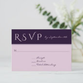 RSVP Elegant Dark Plum Affordable Wedding Response Kaartje (Staand voorkant)