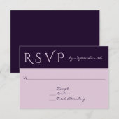 RSVP Elegant Dark Plum Affordable Wedding Response Kaartje (Voorkant / Achterkant)
