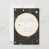 RSVP Elegant Dinner Choice Gold Sparkle Black Notitiekaartje (Voorkant)