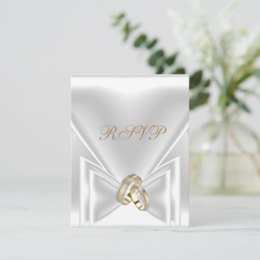 RSVP Elegant Evenement Goud Zilver Wit Kaart (Staand voorkant)