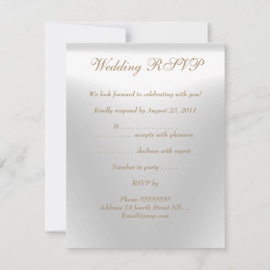 RSVP Elegant Evenement Goud Zilver Wit Kaart (Achterkant)