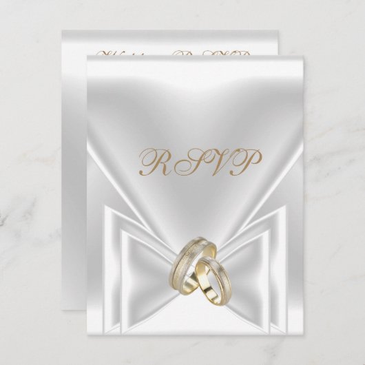 RSVP Elegant Feest Goud Zilver Wit Kaart (Voorkant / Achterkant)