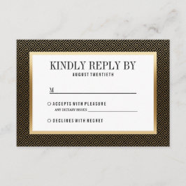 RSVP | Elegant Formal Golden Geometric op zwart Kaartje