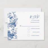 RSVP Elegant Frans Bloementoilet Blauw Bruiloft (Voorkant)