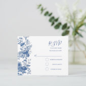 RSVP Elegant Frans Bloementoilet Blauw Bruiloft (Staand voorkant)