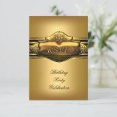 RSVP Elegant Gold Birthday Party Mannen Kaart (Staand voorkant)