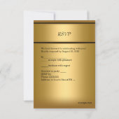 RSVP Elegant Gold Birthday Party Mannen Kaart (Achterkant)