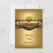 RSVP Elegant Gold Birthday Party Mannen Kaart (Voorkant)
