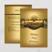 RSVP Elegant Gold Birthday Party Mannen Kaart (Voorkant / Achterkant)
