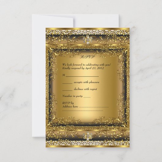 RSVP Elegant Gold Black Cream Verjaardagsfeest Juw (Achterkant)