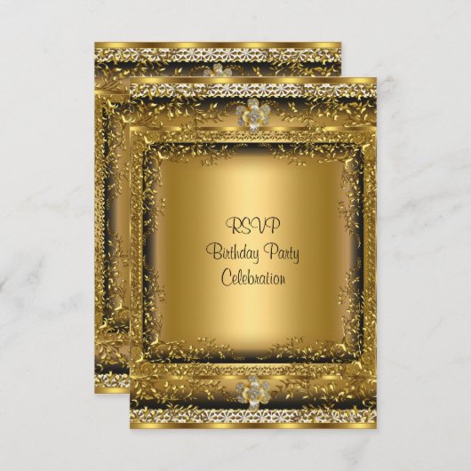 RSVP Elegant Gold Black Cream Verjaardagsfeest Juw (Voorkant / Achterkant)