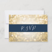RSVP Elegant Gold Champagne Navy Blue Wedding (Achterkant)