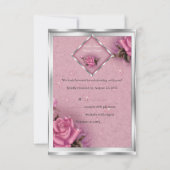 RSVP Elegant Huwelijk Roze Rose Zilver Boeket (Achterkant)